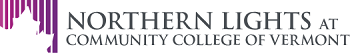 Northern Lights At Community College of Vermont Logo